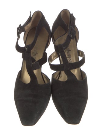 Yves Saint Laurent Suede T-Strap Pumps