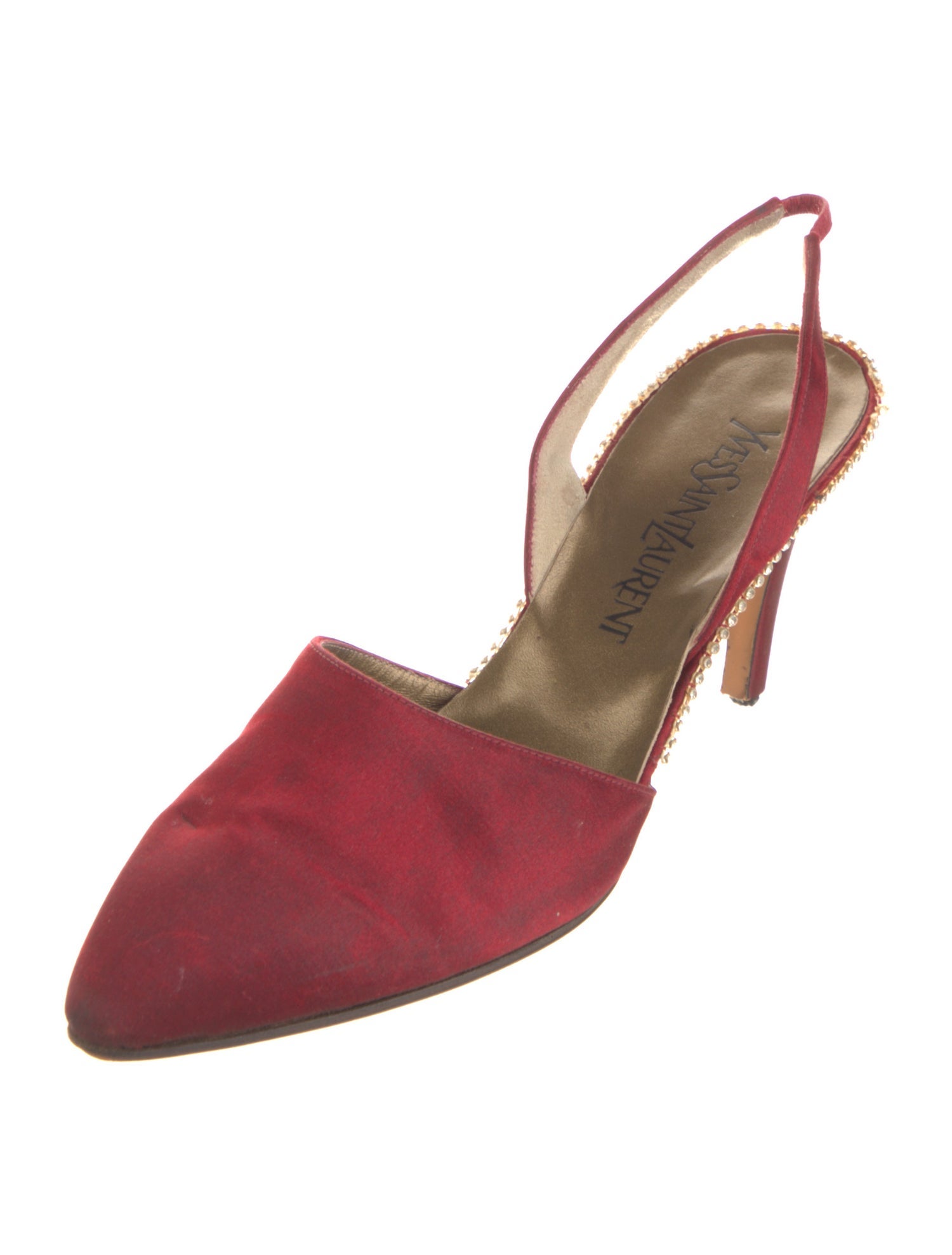 Yves Saint Laurent Crystal Embellishments Slingback Pumps