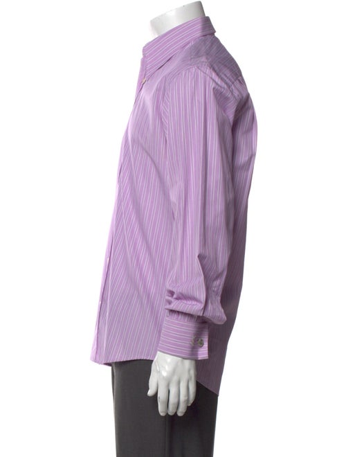 Yves Saint Laurent Striped Long Sleeve Dress Shirt