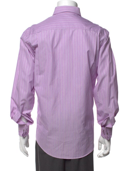 Yves Saint Laurent Striped Long Sleeve Dress Shirt