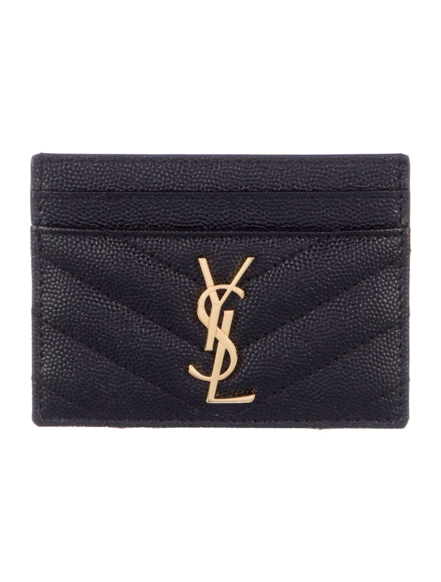 Yves Saint Laurent Monogram Card Case Leather Card Holder