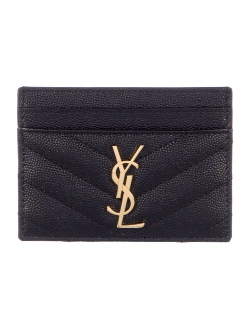 Yves Saint Laurent Monogram Card Case Leather Card Holder