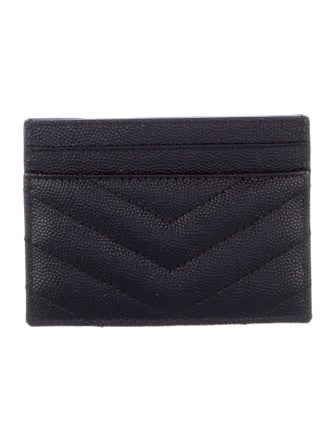 Yves Saint Laurent Monogram Card Case Leather Card Holder
