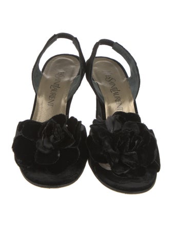 Yves Saint Laurent Velvet Slingback Sandals
