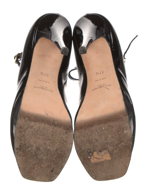 Yves Saint Laurent Patent Leather Cutout Accent Pumps