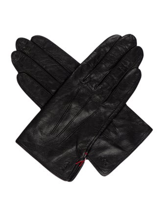 Yves Saint Laurent Solid Leather Gloves