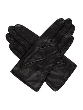 Yves Saint Laurent Solid Leather Gloves