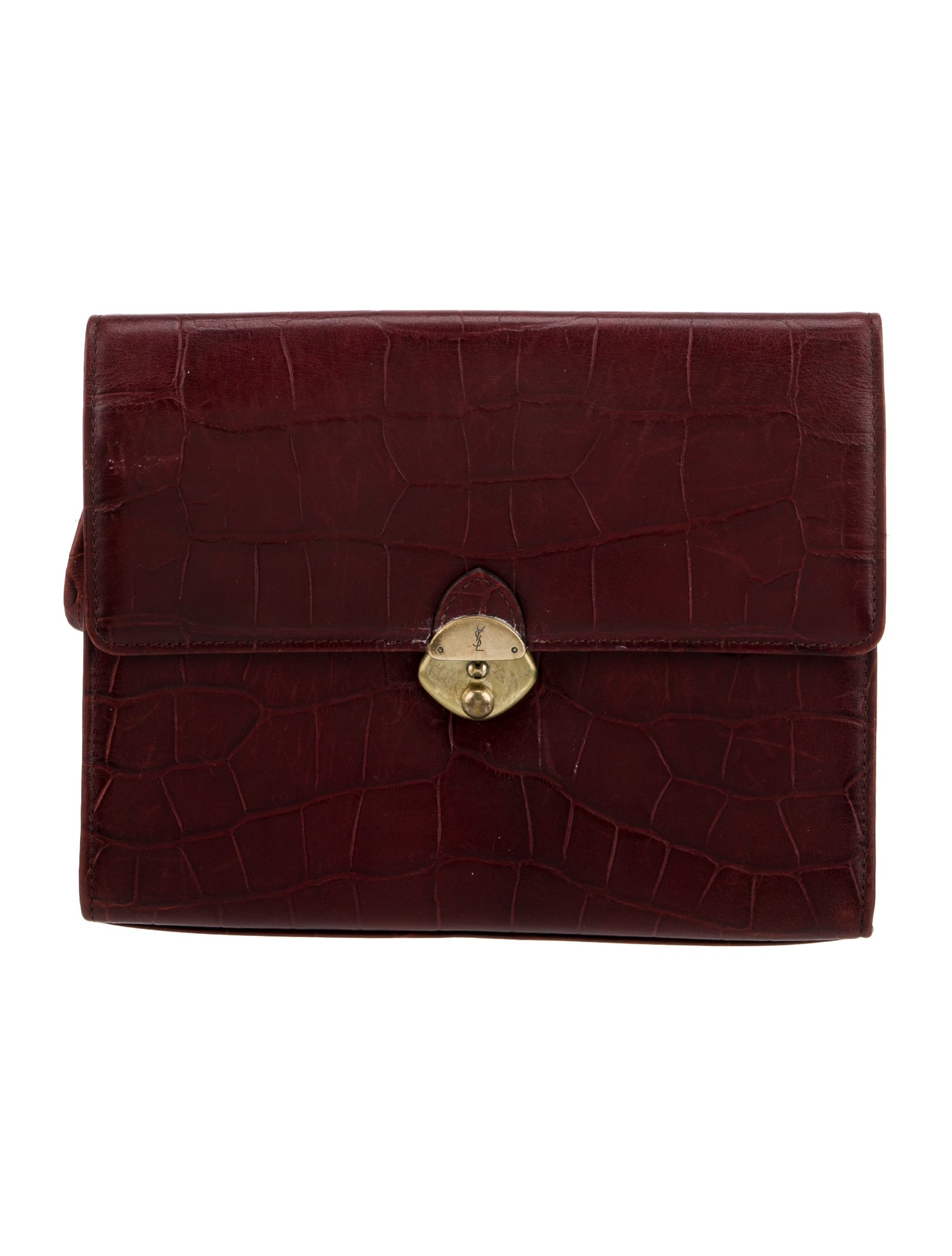 Yves Saint Laurent Embossed Leather Portfolio