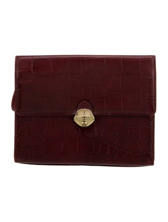 Yves Saint Laurent Embossed Leather Portfolio