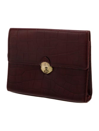 Yves Saint Laurent Embossed Leather Portfolio