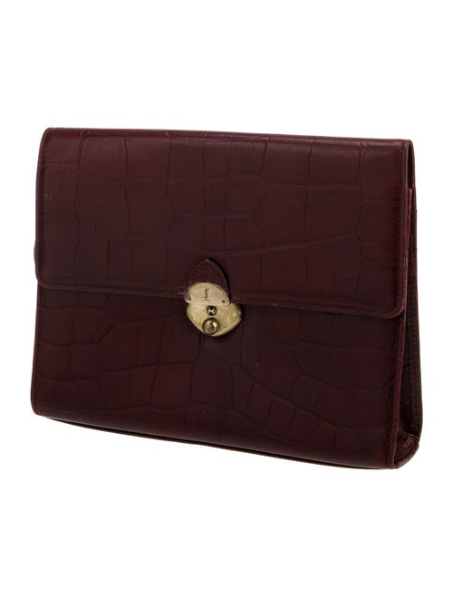 Yves Saint Laurent Embossed Leather Portfolio