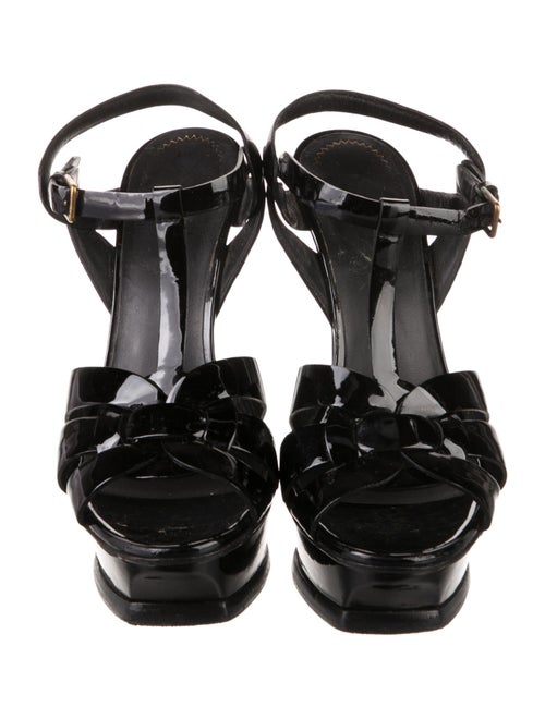 Yves Saint Laurent Patent Leather T-Strap Sandals