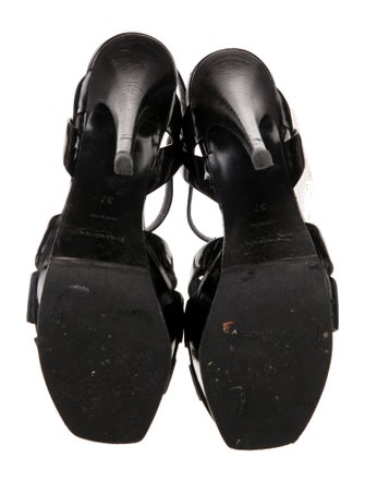 Yves Saint Laurent Patent Leather T-Strap Sandals