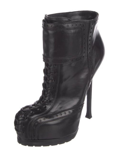 Yves Saint Laurent Leather Lace-Up Boots