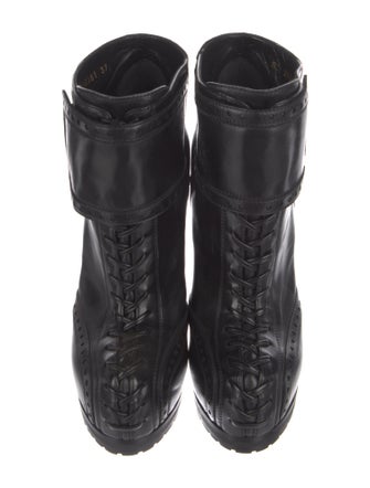 Yves Saint Laurent Leather Lace-Up Boots