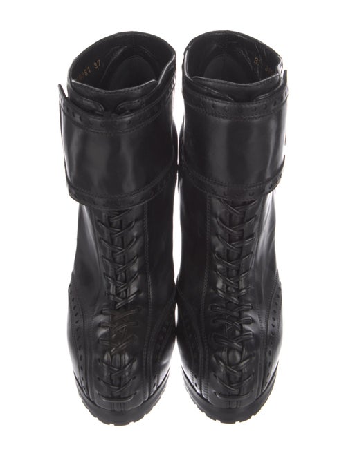 Yves Saint Laurent Leather Lace-Up Boots