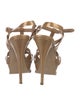 Yves Saint Laurent Patent Leather Cutout Accent T-Strap Sandals