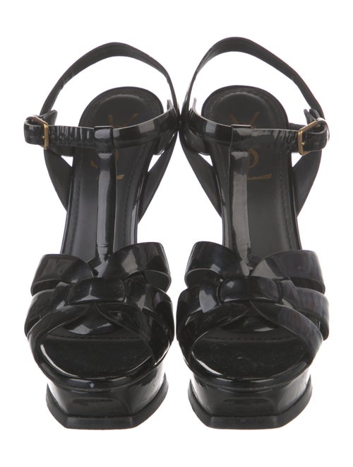 Yves Saint Laurent Patent Leather T-Strap Sandals