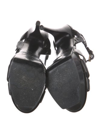 Yves Saint Laurent Patent Leather T-Strap Sandals
