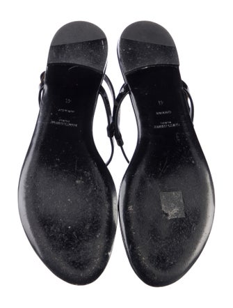 Saint Laurent Patent Leather T-Strap Sandals