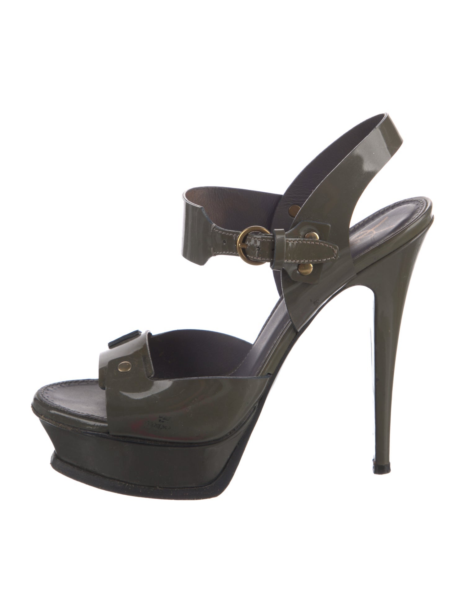 Yves Saint Laurent Vintage Patent Leather Slingback Sandals