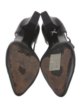 Yves Saint Laurent Leather D'Orsay Flats