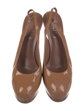 Yves Saint Laurent Patent Leather Slingback Pumps