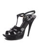 Yves Saint Laurent Patent Leather T-Strap Sandals