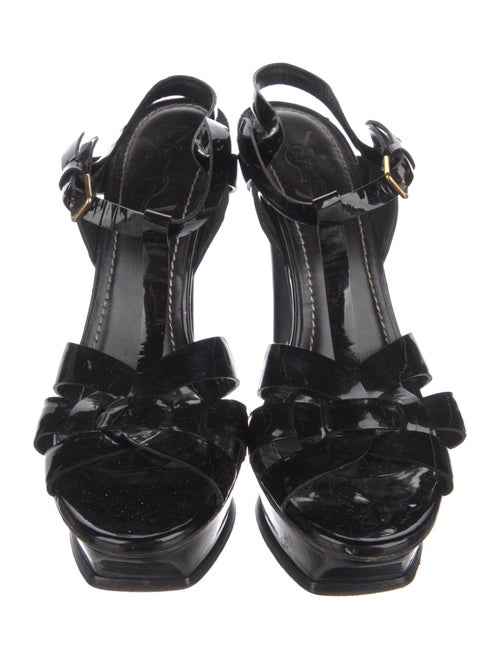 Yves Saint Laurent Patent Leather T-Strap Sandals