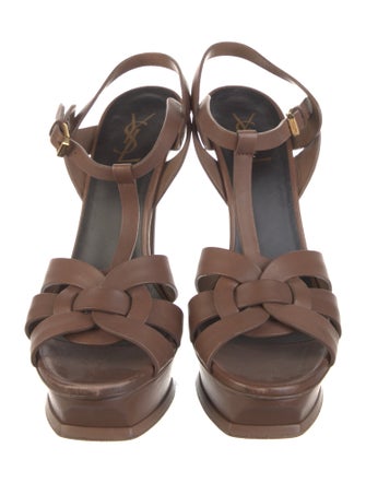 Yves Saint Laurent Leather T-Strap Sandals