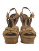 Yves Saint Laurent Suede Cutout Accent T-Strap Pumps