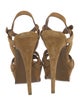 Yves Saint Laurent Suede Cutout Accent T-Strap Pumps