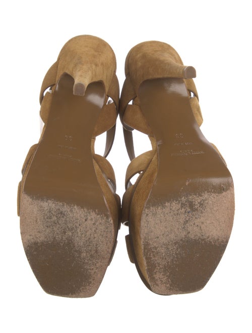 Yves Saint Laurent Suede Cutout Accent T-Strap Pumps