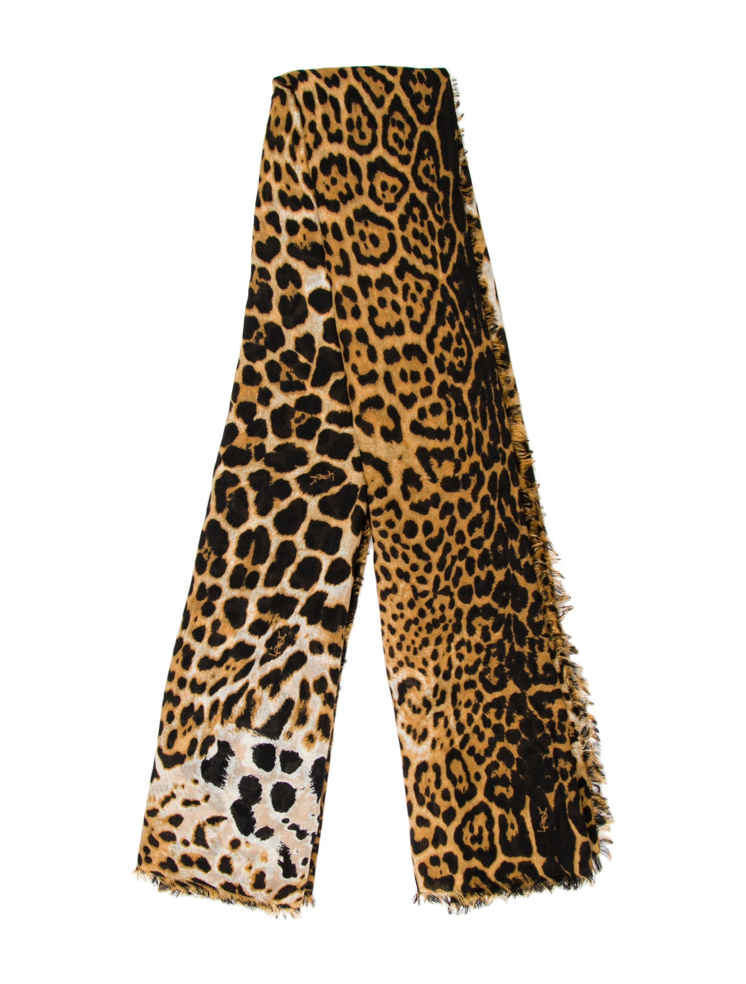 Yves Saint Laurent Virgin Wool Animal Print Scarf