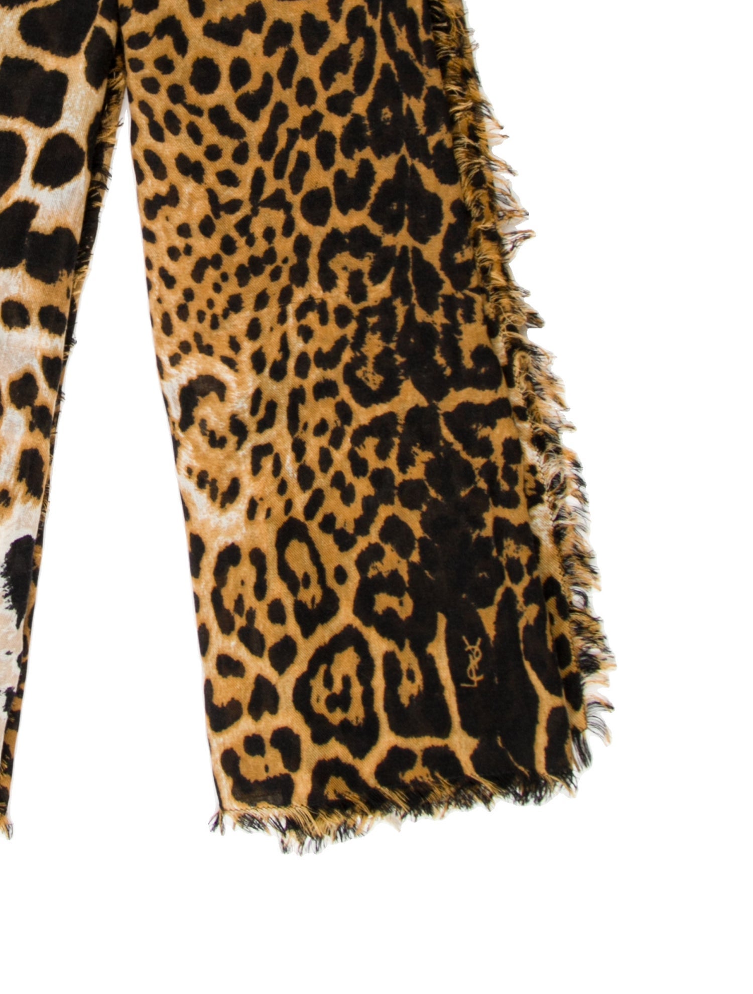 Yves Saint Laurent Virgin Wool Animal Print Scarf