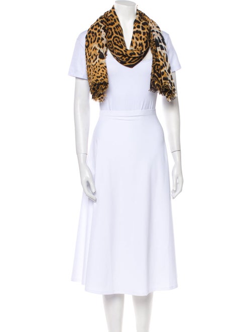 Yves Saint Laurent Virgin Wool Animal Print Scarf