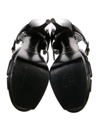 Yves Saint Laurent Patent Leather T-Strap Sandals