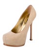 Yves Saint Laurent Suede Glitter Accents Pumps