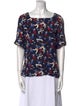 Yves Saint Laurent Rive Gauche Silk Floral Print Blouse