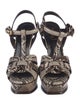 Yves Saint Laurent Python Animal Print T-Strap Pumps