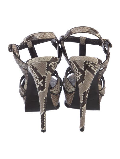 Yves Saint Laurent Python Animal Print T-Strap Pumps