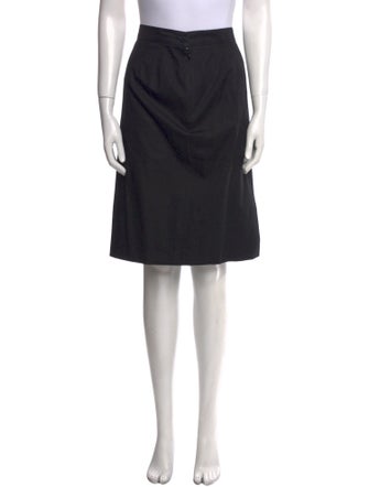 Yves Saint Laurent Pleated Accents Knee-Length Skirt