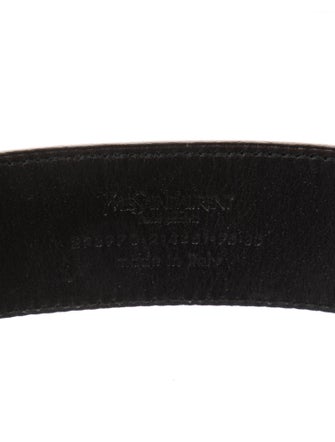 Yves Saint Laurent Patent Leather Studded Accents Waist Belt