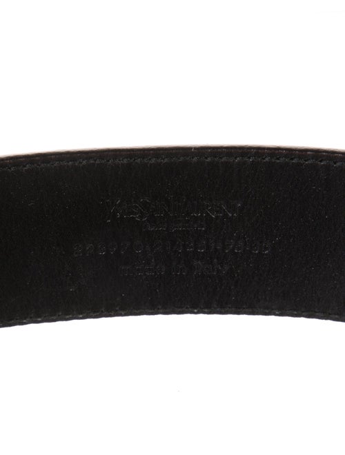 Yves Saint Laurent Patent Leather Studded Accents Waist Belt