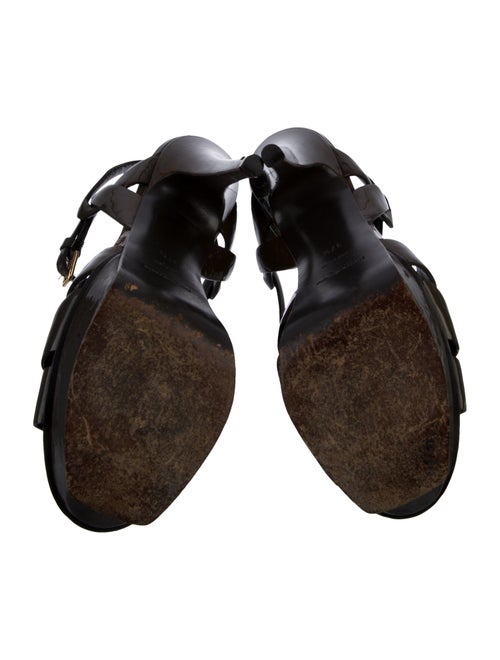 Yves Saint Laurent Rive Gauche Tribute Patent Leather T-Strap Sandals