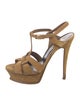 Yves Saint Laurent Suede T-Strap Sandals