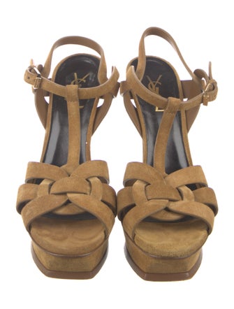 Yves Saint Laurent Suede T-Strap Sandals