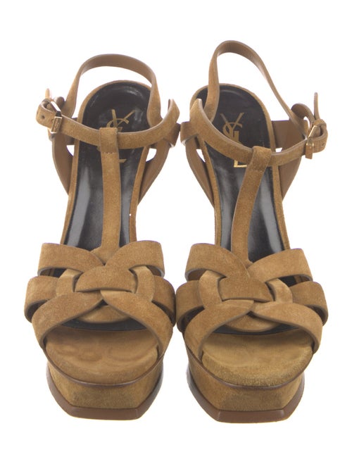 Yves Saint Laurent Suede T-Strap Sandals