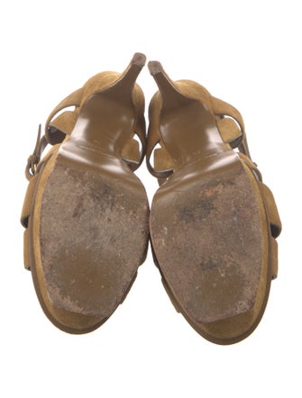 Yves Saint Laurent Suede T-Strap Sandals