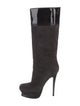 Yves Saint Laurent Suede Colorblock Pattern Boots